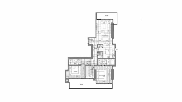 Планировка квартиры 2 спальни в ЖК Anwa Aria № 11008 (2D)